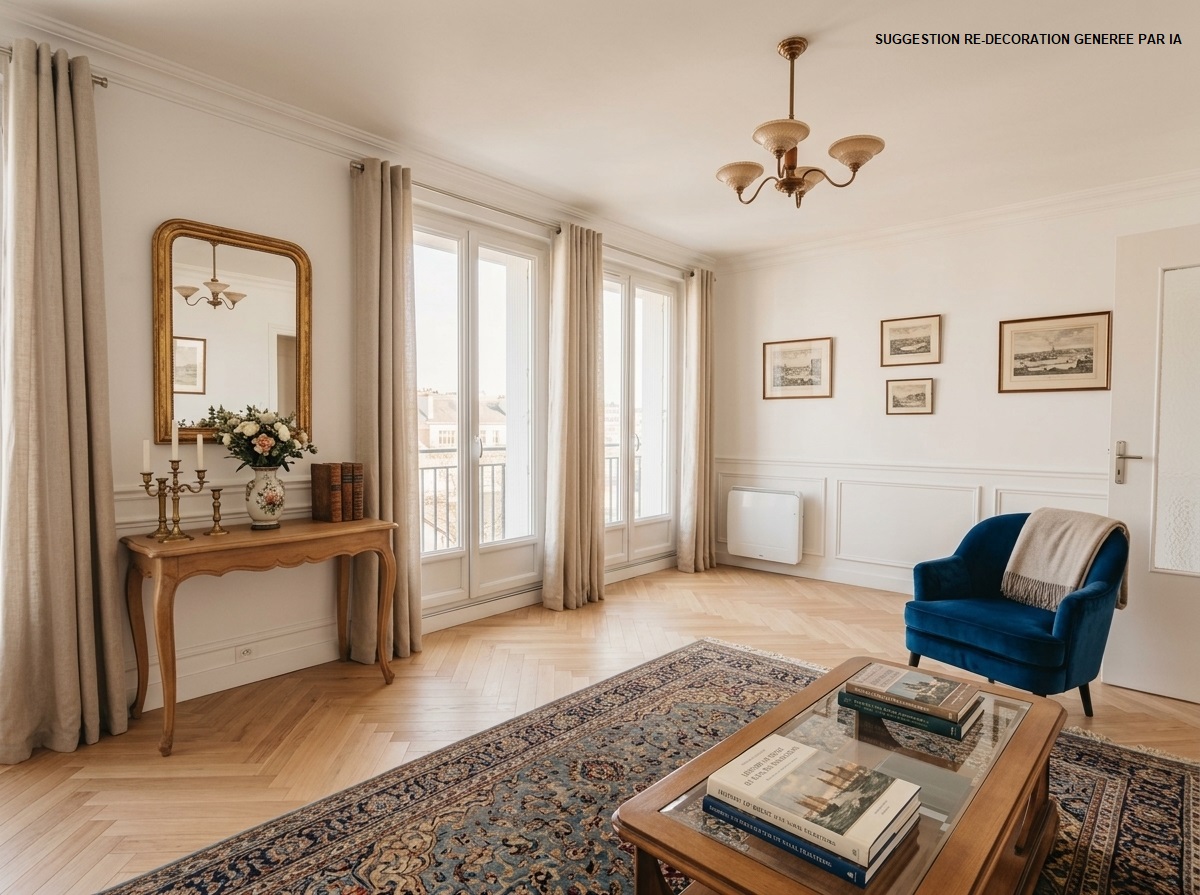 Appartement vue mer à Brest hypercentre : T3 75m², balcon, ascenseur, cave.